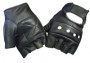 black leather fingerless driver gloves